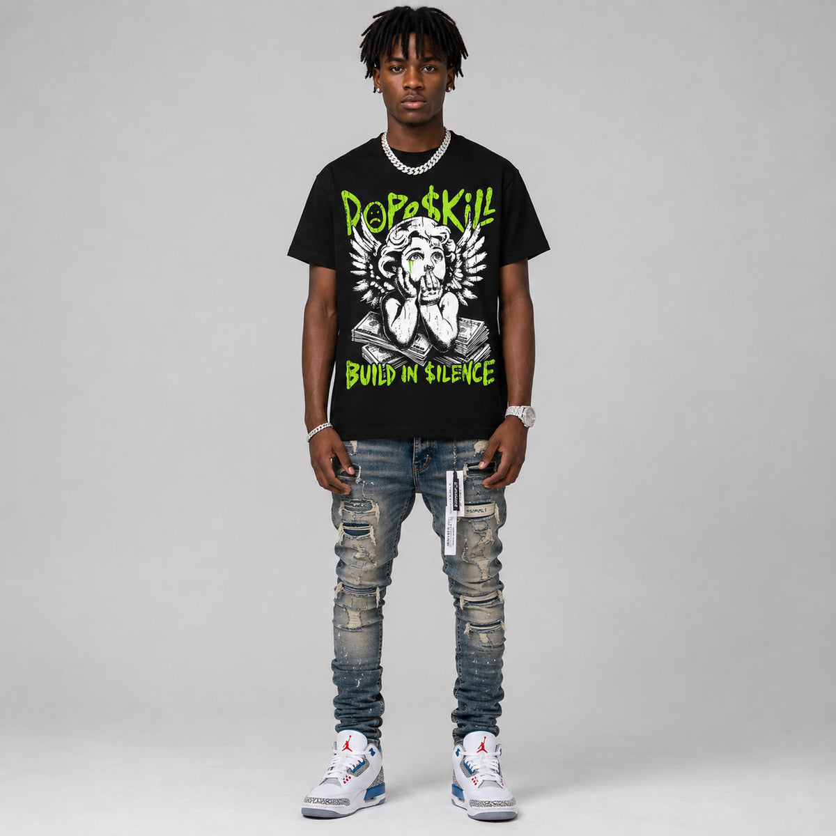 Max 95 OG 'Neon' DopeSkill Oversize Print T-Shirt Build in Silence Graphic