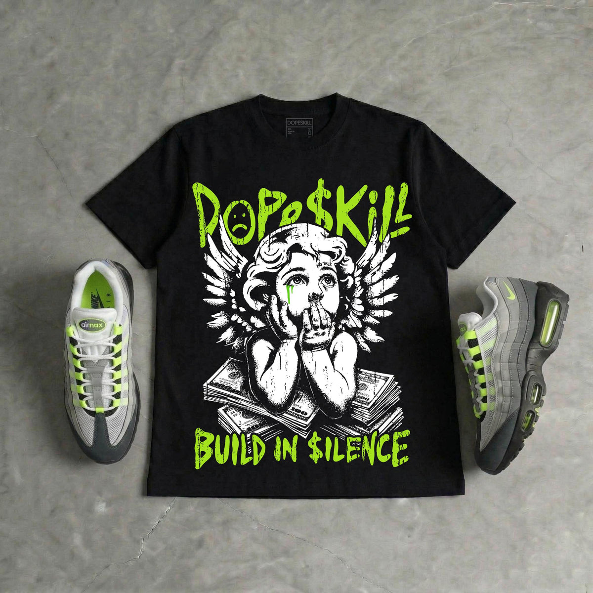 Max 95 OG 'Neon' DopeSkill Oversize Print T-Shirt Build in Silence Graphic