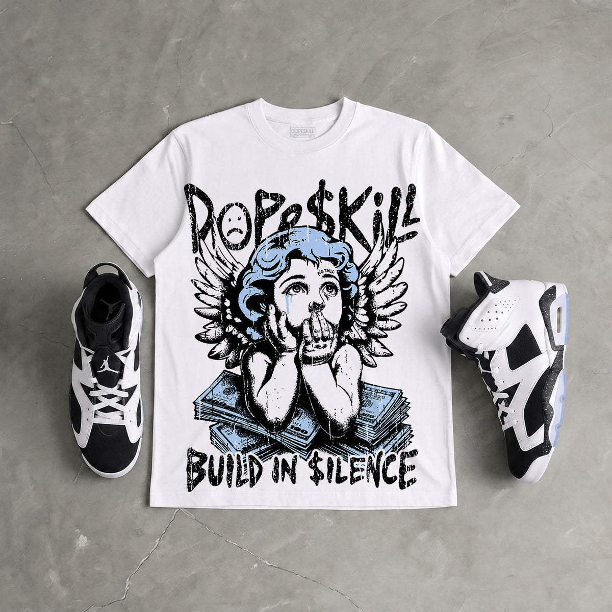 Oreo 6s DopeSkill Oversize Print T-Shirt Build in Silence Graphic