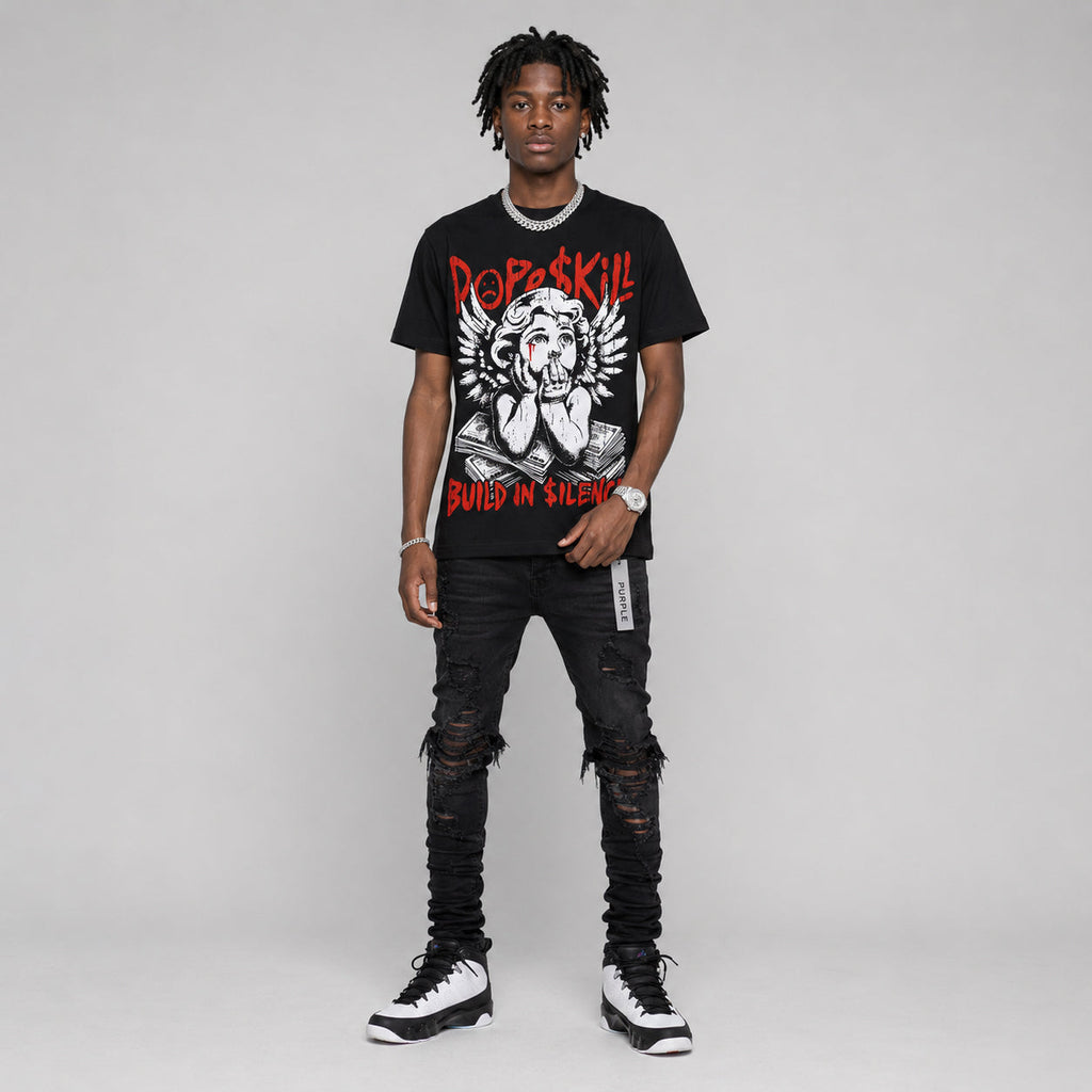 Space Jam 9s DopeSkill Oversize Print T-Shirt Build in Silence Graphic