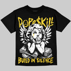 Black Tour Yellow AJ 4 Thunder DopeSkill Oversize Print T-Shirt Build in Silence Graphic