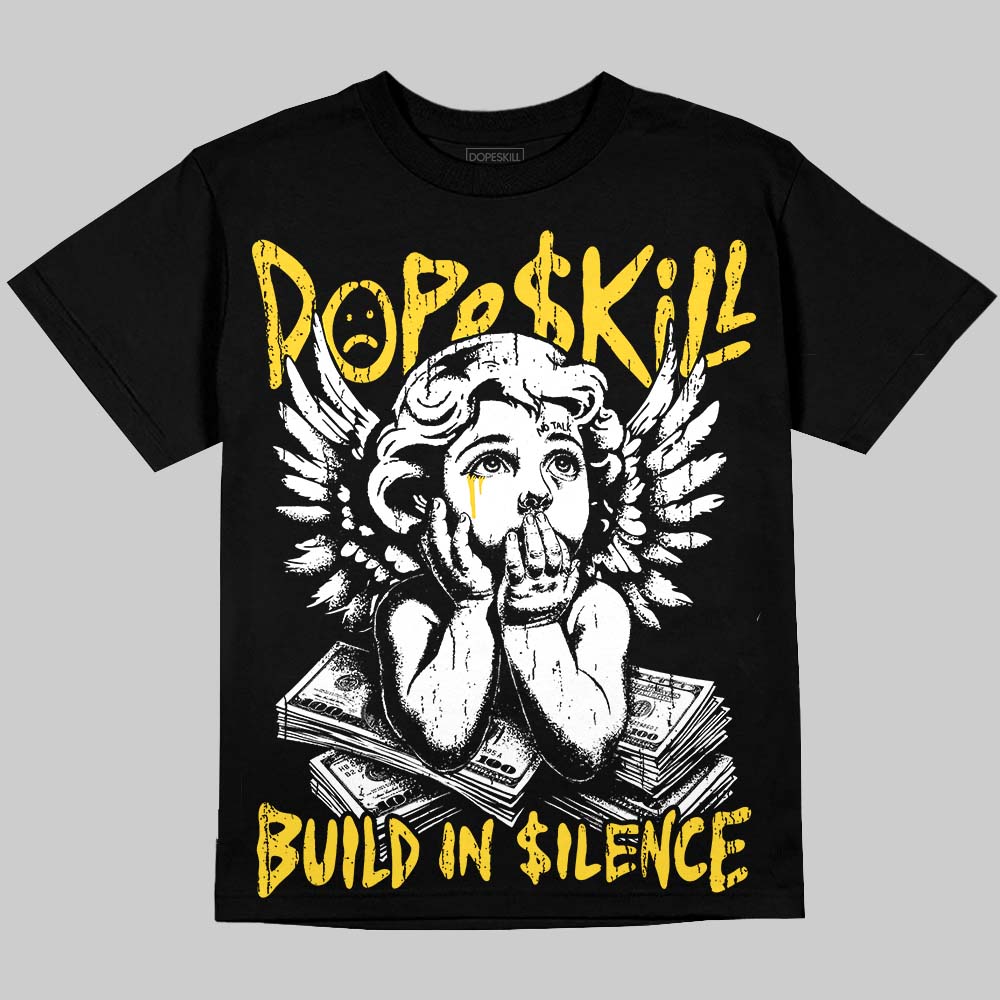Black Tour Yellow AJ 4 Thunder DopeSkill Oversize Print T-Shirt Build in Silence Graphic