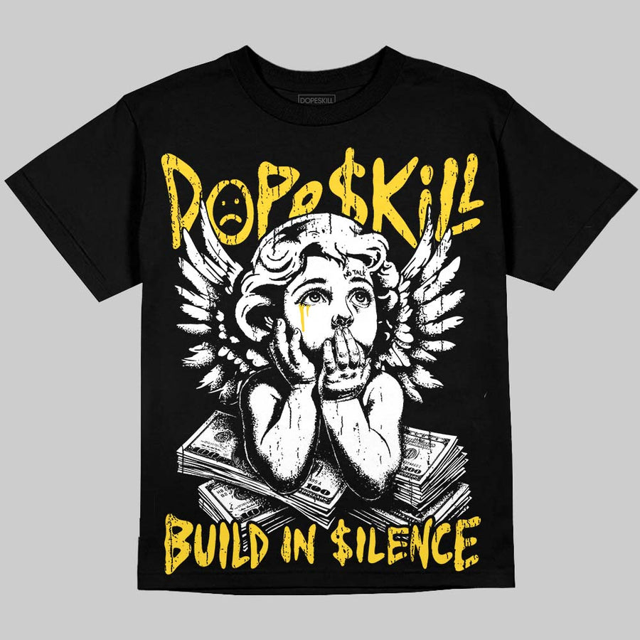Black Tour Yellow AJ 4 Thunder ChanceGift Oversize Print T-Shirt Build in Silence Grafik