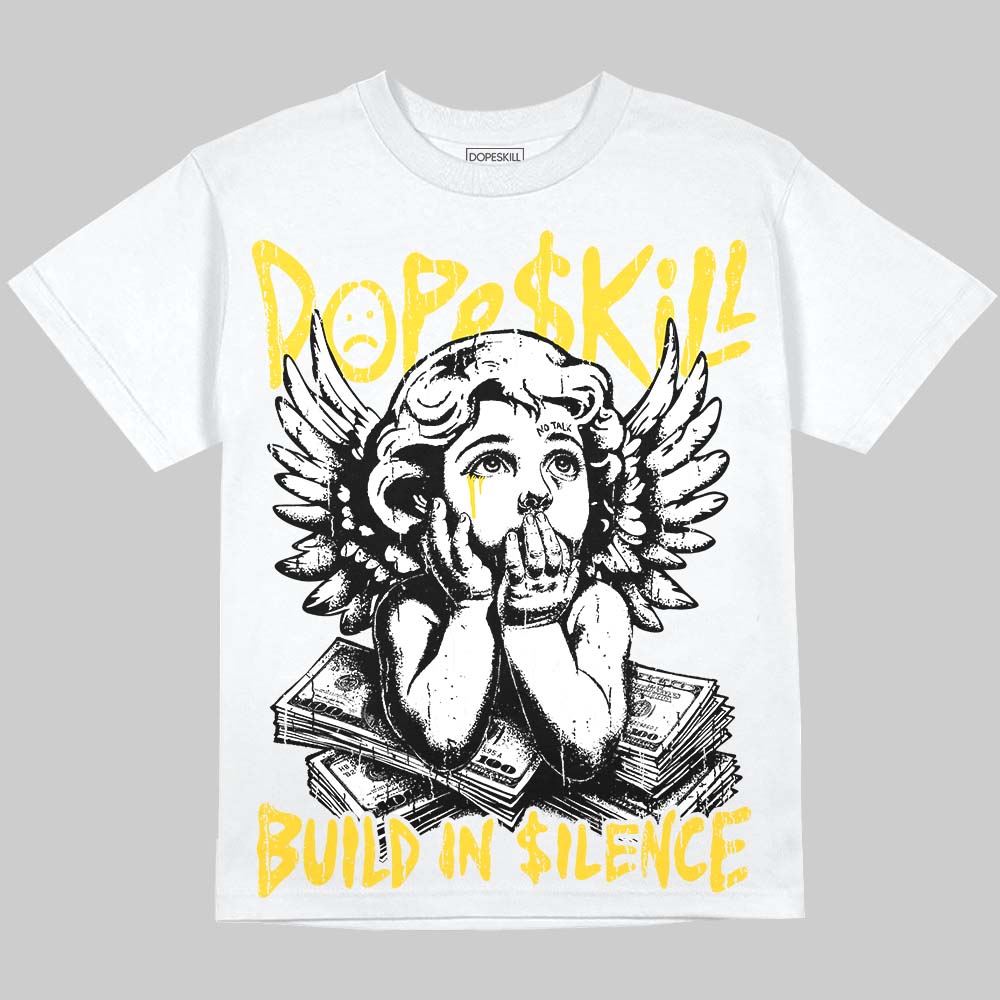 Black Tour Yellow AJ 4 Thunder DopeSkill Oversize Print T-Shirt Build in Silence Graphic