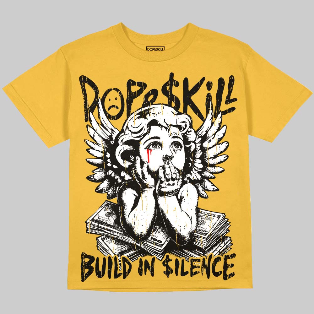 Black Tour Yellow AJ 4 Thunder DopeSkill Oversize Print T-Shirt Build in Silence Graphic