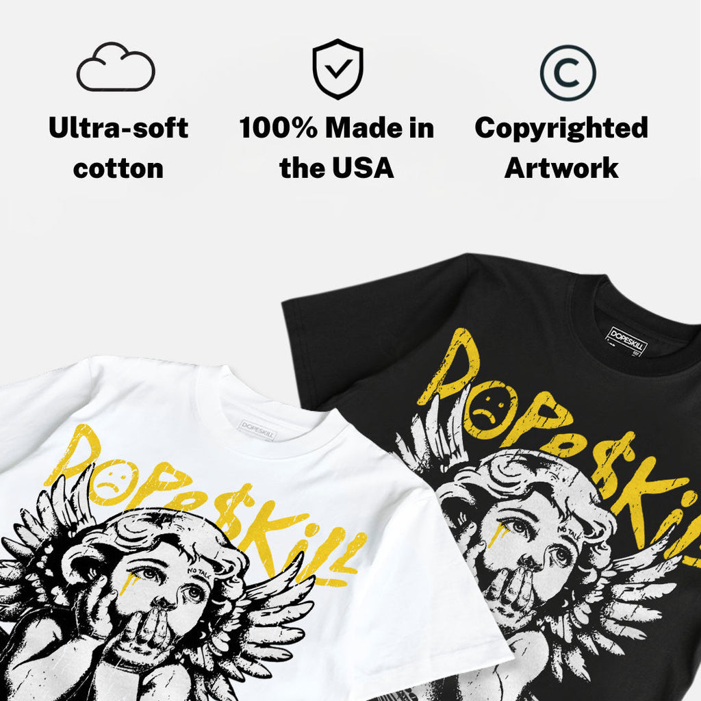Black Tour Yellow AJ 4 Thunder DopeSkill Oversize Print T-Shirt Build in Silence Graphic