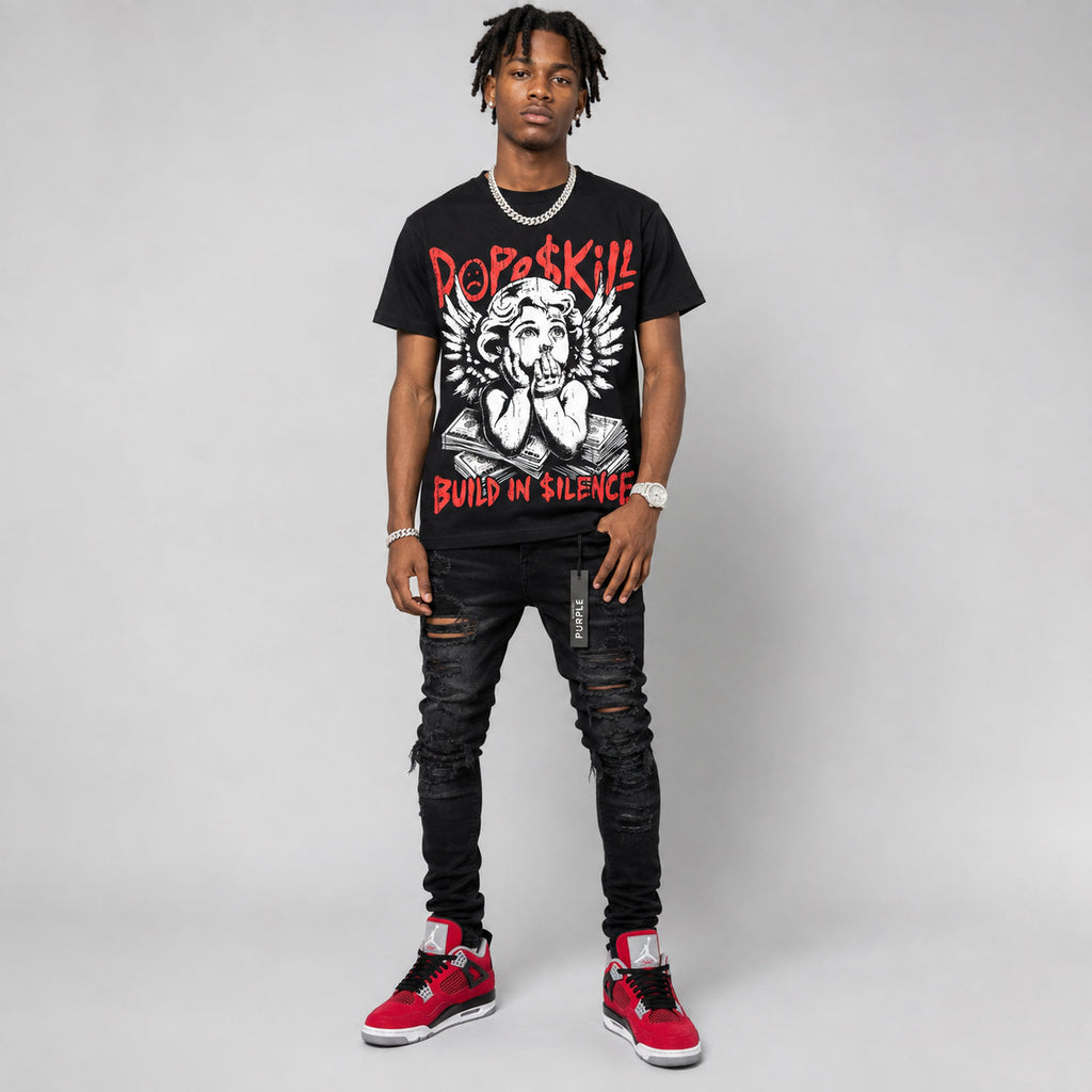 Toro Bravo 4s DopeSkill Oversize Print T-Shirt Build in Silence Graphic