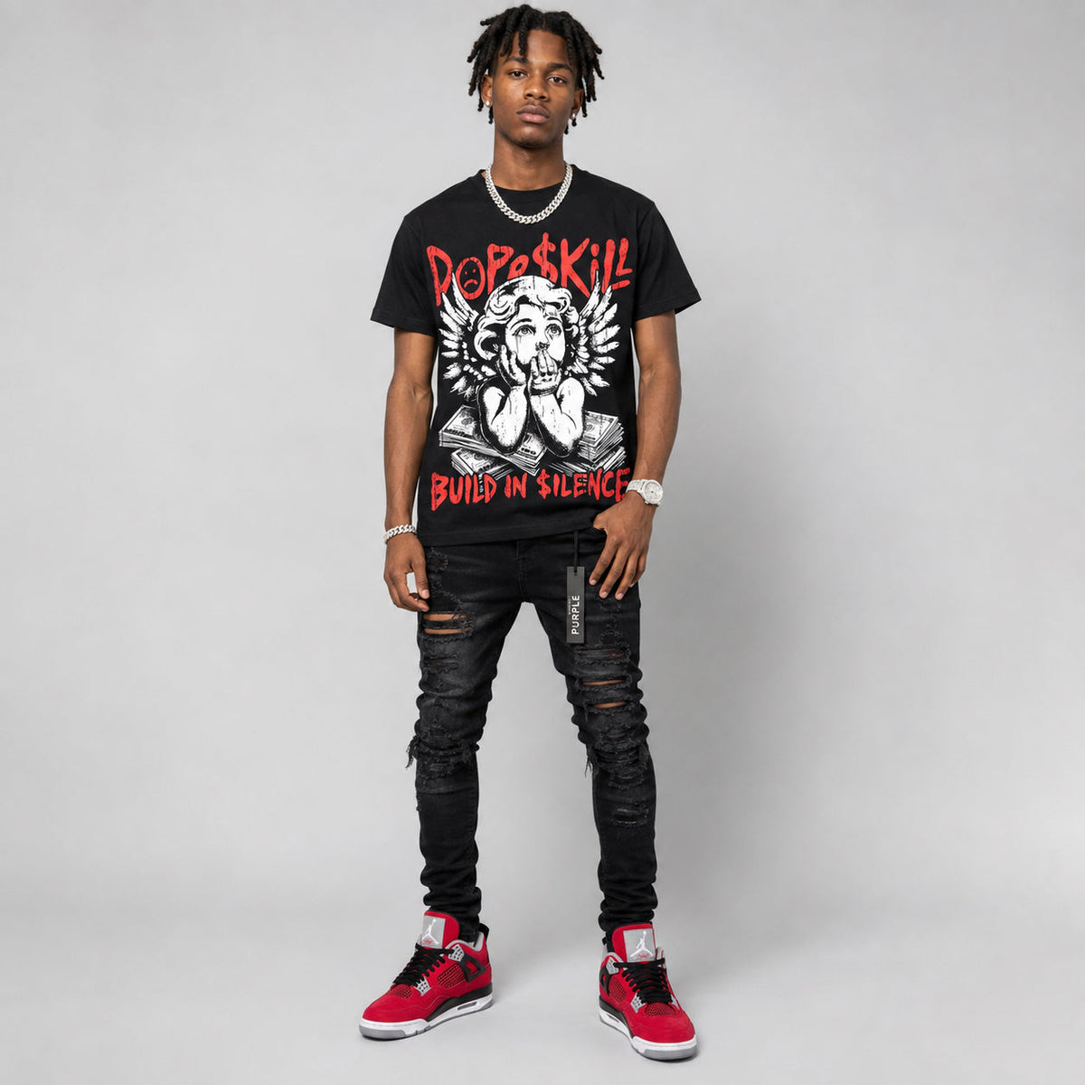 Toro Bravo 4s DopeSkill Oversize Print T-Shirt Build in Silence Graphic