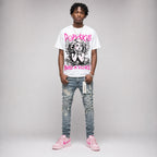 Triple Pink Dunk DopeSkill Oversize Print T-Shirt Build in Silence Graphic