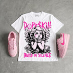 Triple Pink Dunk DopeSkill Oversize Print T-Shirt Build in Silence Graphic