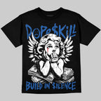 True Blue 3s DopeSkill Oversize Print T-Shirt Build in Silence Graphic