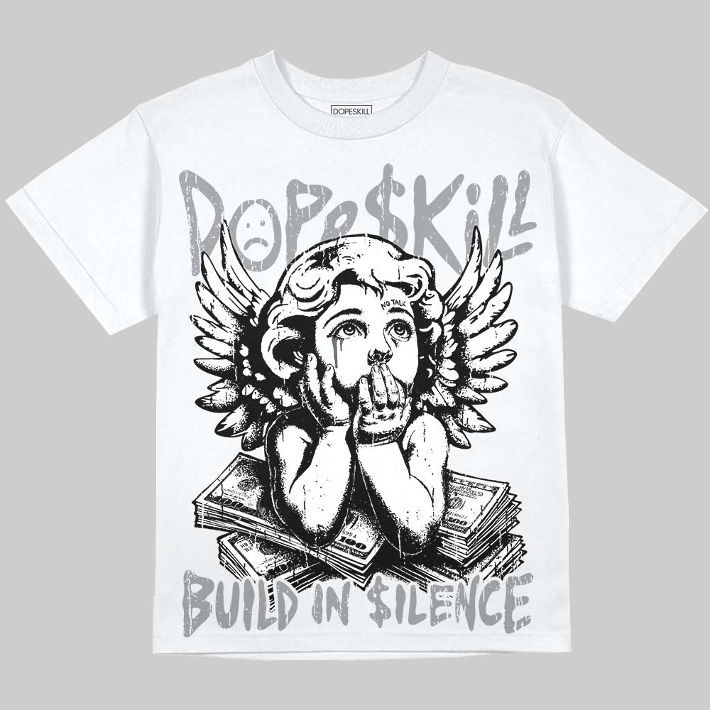 Wolf Grey 5s DopeSkill Oversize Print T-Shirt Build in Silence Graphic
