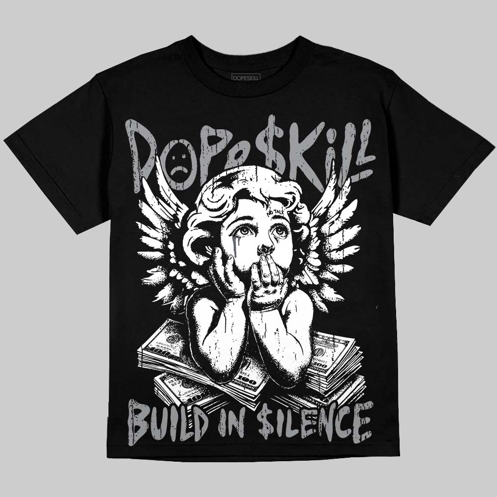 Wolf Grey 5s DopeSkill Oversize Print T-Shirt Build in Silence Graphic