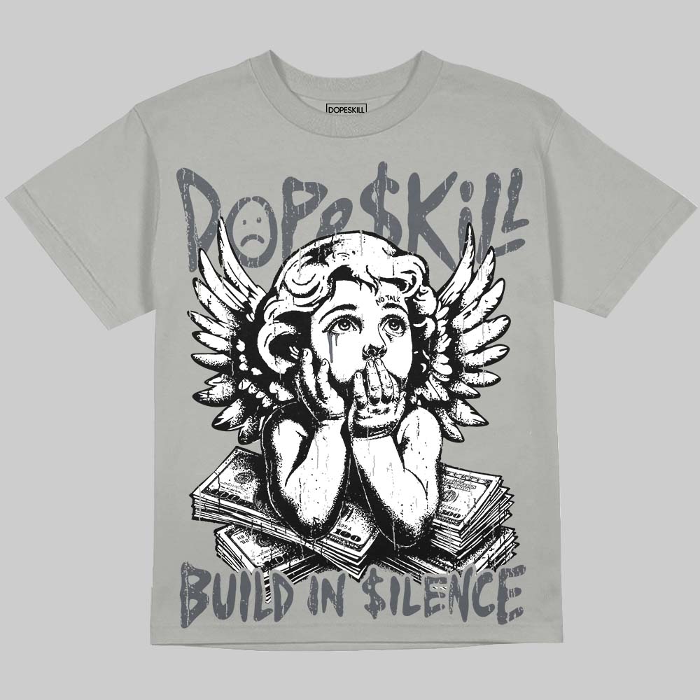 Wolf Grey 5s DopeSkill Oversize Print T-Shirt Build in Silence Graphic