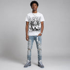 Wolf Grey 5s DopeSkill Oversize Print T-Shirt Build in Silence Graphic