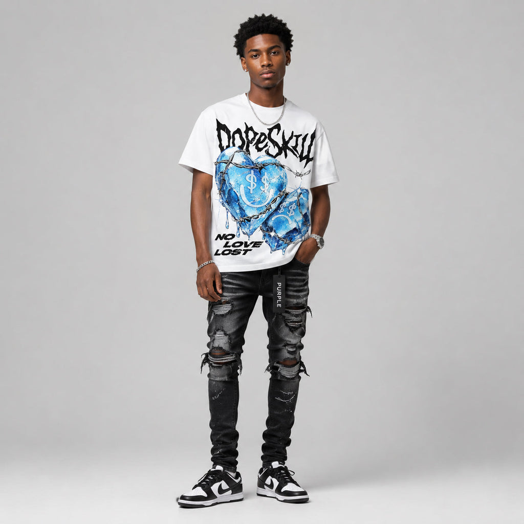 Dunk Panda White Black DopeSkill Oversize Print T-Shirt No Love Lost Graphic