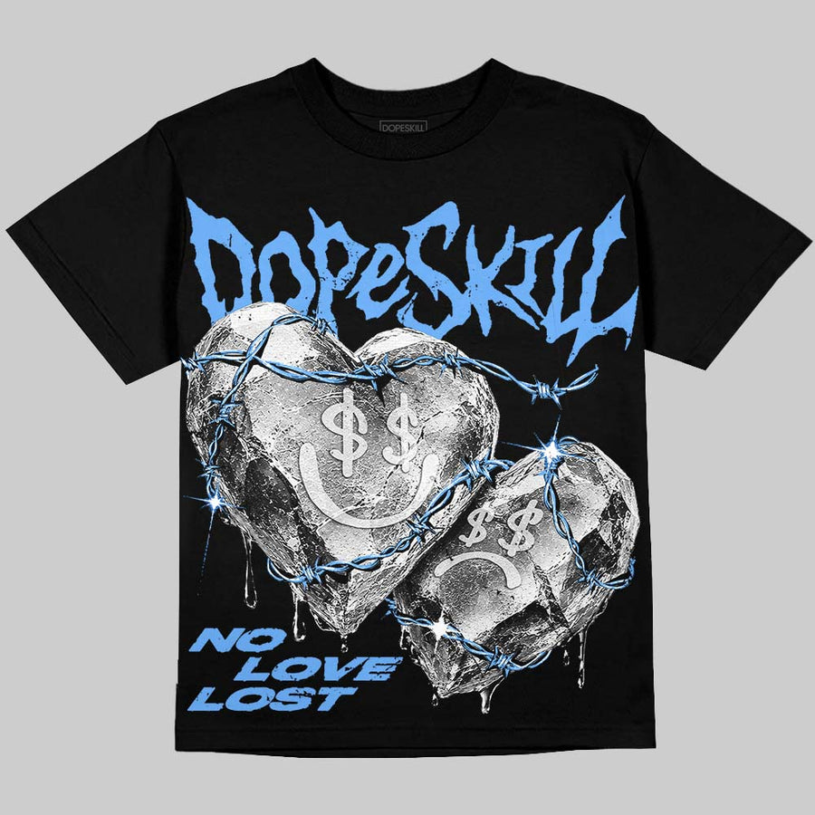 Black University Blue 5s ChanceGift Oversize Print T-Shirt No Love Lost Graphic