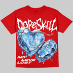 Cherry 11s DopeSkill Oversize Print T-Shirt No Love Lost Graphic