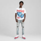 Cherry 11s DopeSkill Oversize Print T-Shirt No Love Lost Graphic