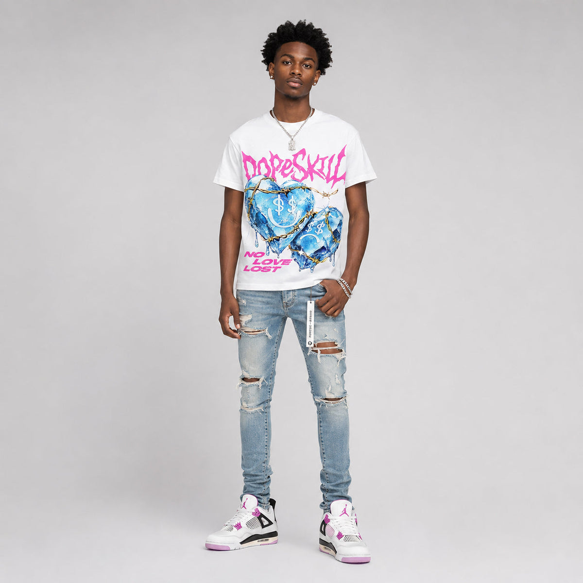 Comic 4s DopeSkill Oversize Print T-Shirt No Love Lost Graphic
