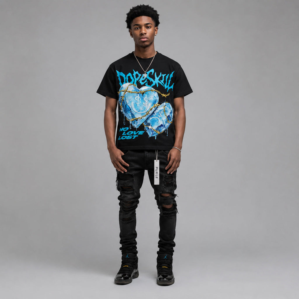 Gamma 11s DopeSkill Oversize Print T-Shirt No Love Lost Graphic