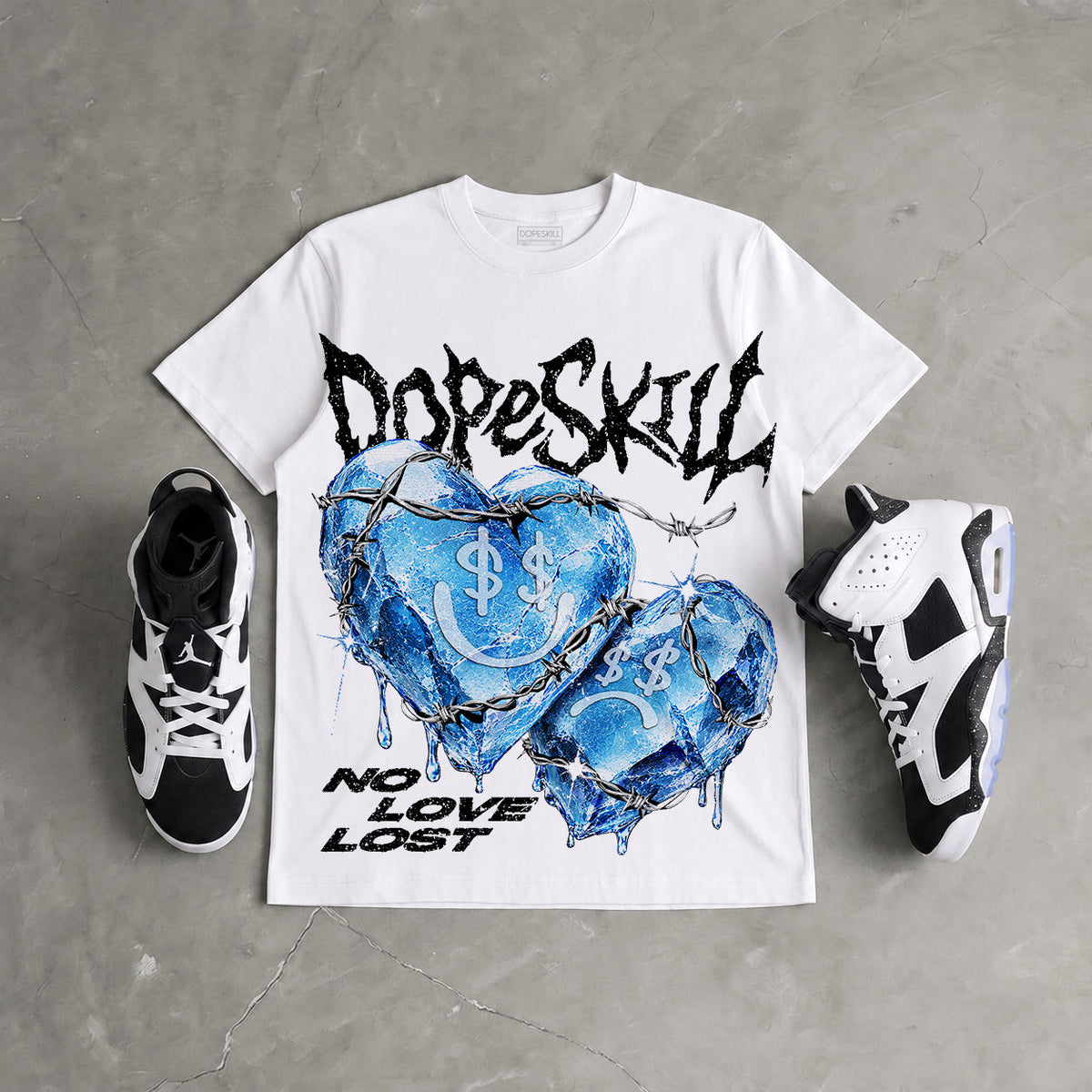 Oreo 6s DopeSkill Oversize Print T-Shirt No Love Lost Graphic