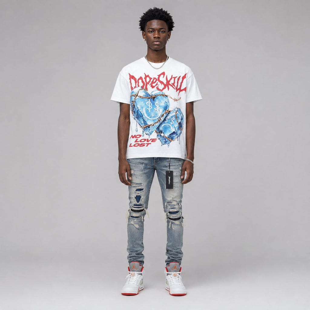 Sunset 5s DopeSkill Oversize Print T-Shirt No Love Lost Graphic