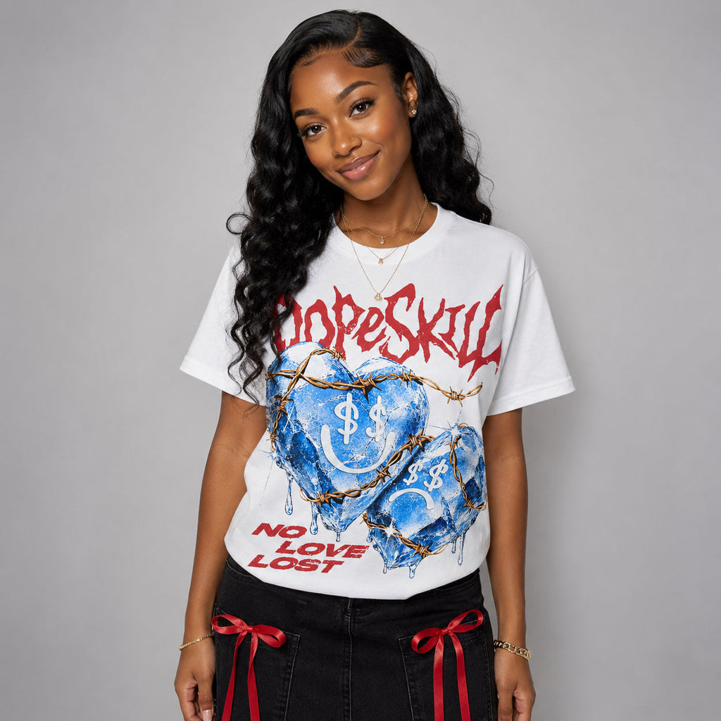 Sunset 5s DopeSkill Oversize Print T-Shirt No Love Lost Graphic