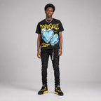 Black Tour Yellow AJ 4 Thunder DopeSkill Oversize Print T-Shirt No Love Lost Graphic