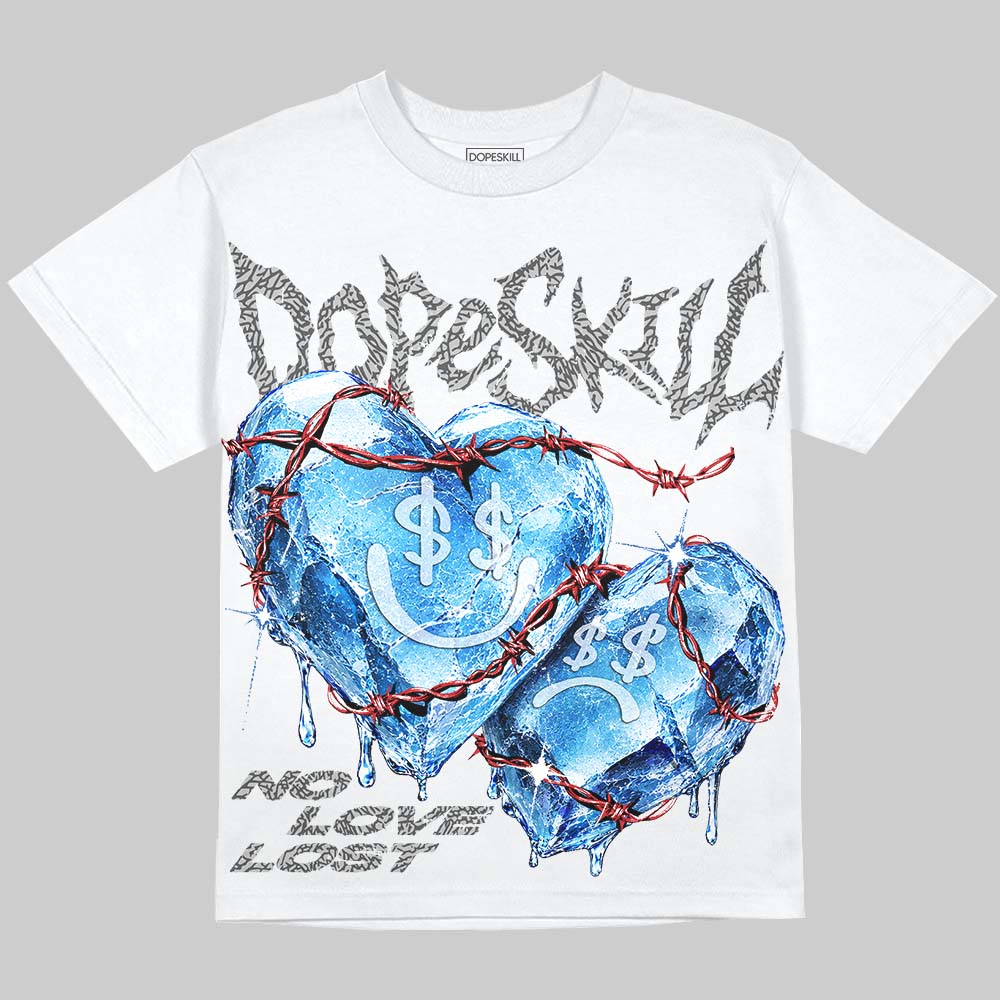 True Blue 3s DopeSkill Oversize Print T-Shirt No Love Lost Graphic