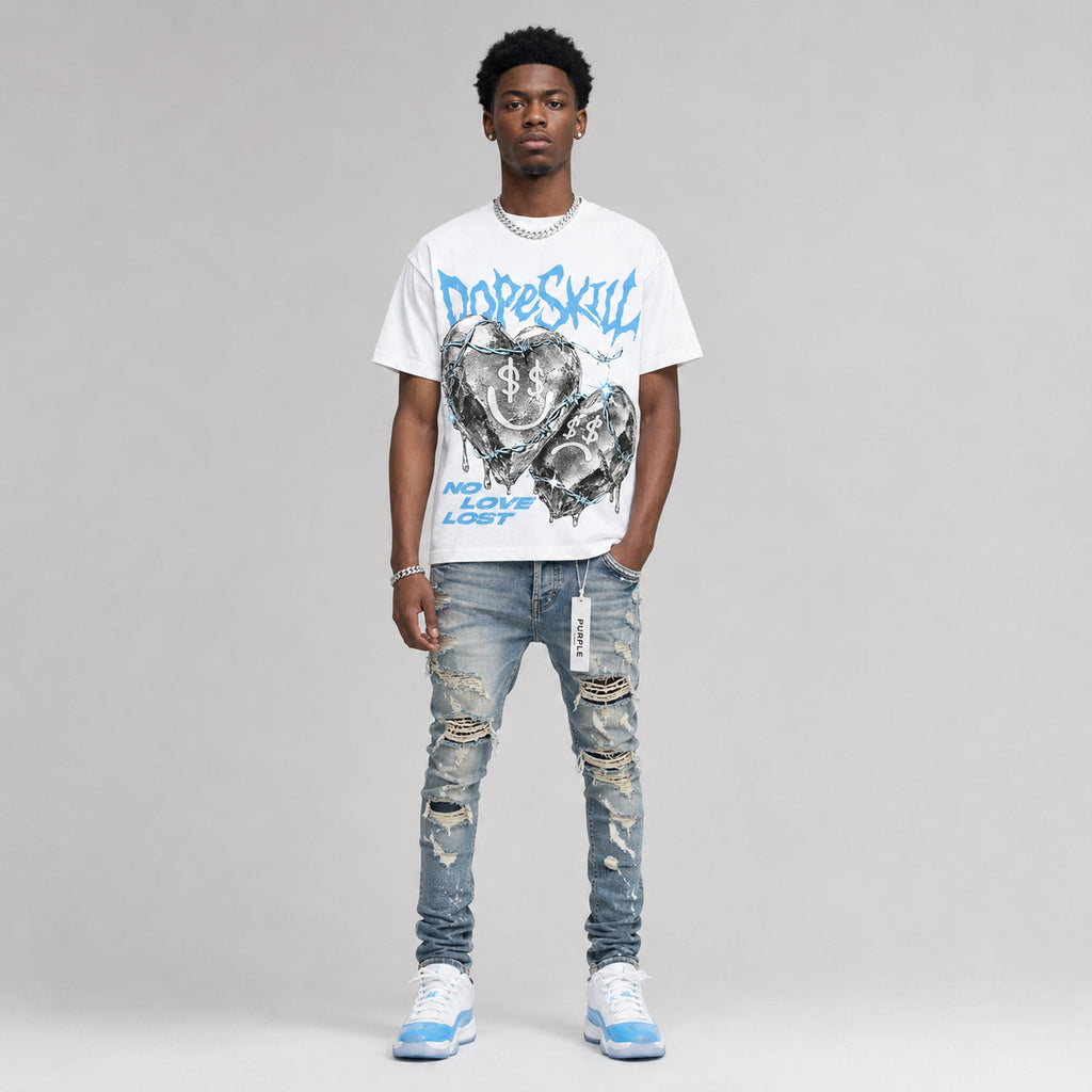 UNC 11s DopeSkill Oversize Print T-Shirt No Love Lost Graphic