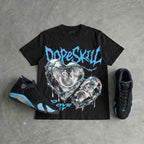 University Blue 14s DopeSkill Oversize Print T-Shirt No Love Lost Graphic