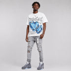 Wolf Grey 5s DopeSkill Oversize Print T-Shirt No Love Lost Graphic