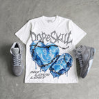 Wolf Grey 5s DopeSkill Oversize Print T-Shirt No Love Lost Graphic