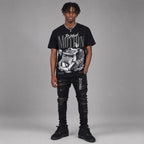Black Cat 4s DopeSkill T-Shirt Too Much Motion Graphic