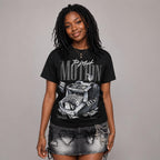Black Cat 4s DopeSkill T-Shirt Too Much Motion Graphic