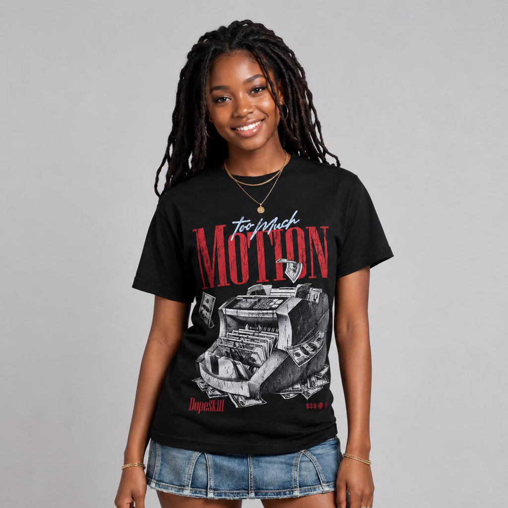 Black Metallic Reimagined 5s DopeSkill T-Shirt Too Much Motion Graphic