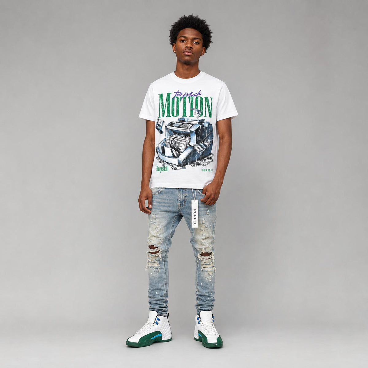 Bucks 12s DopeSkill T-Shirt Too Much Motion Graphic