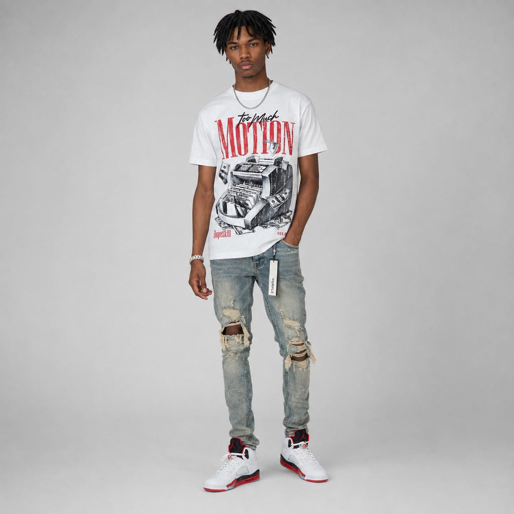 Fire Red “Black Tongue” 5s DopeSkill T-Shirt Too Much Motion Graphic