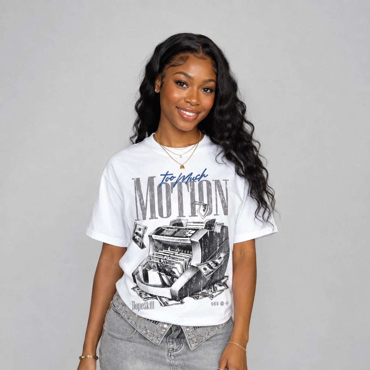 Flint Grey 9s DopeSkill T-Shirt Too Much Motion Graphic