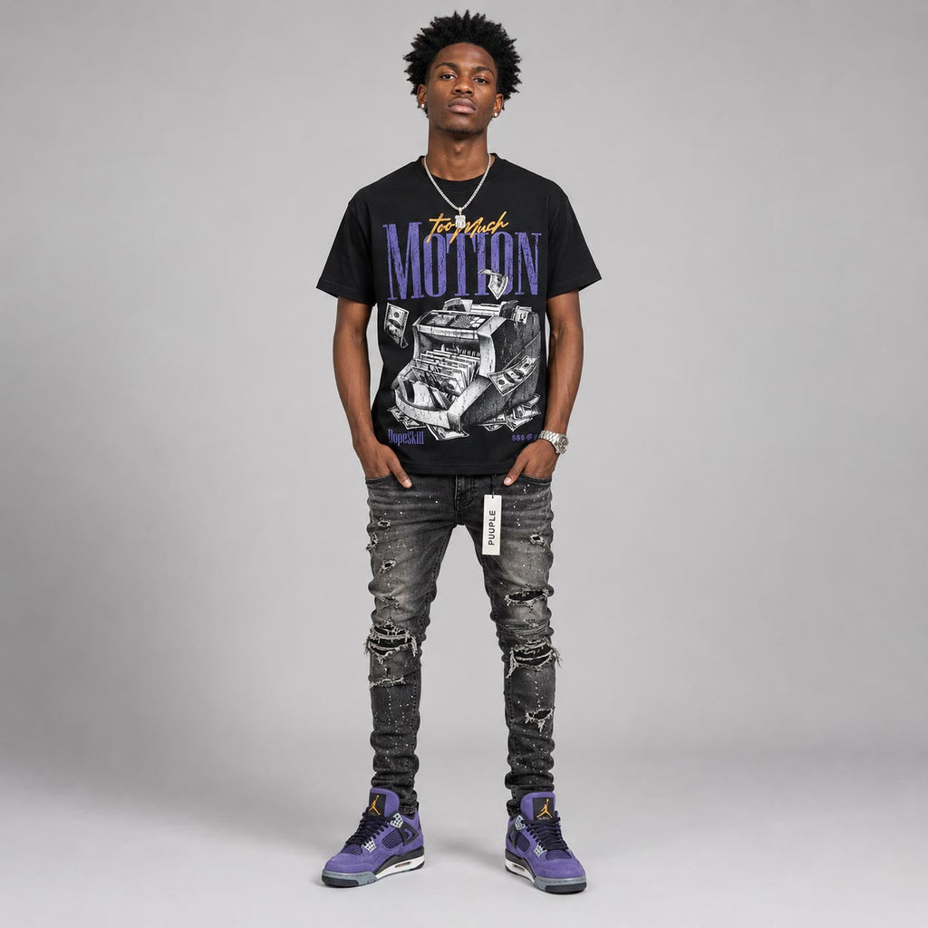 Lakers 4s DopeSkill T-Shirt Too Much Motion Graphic