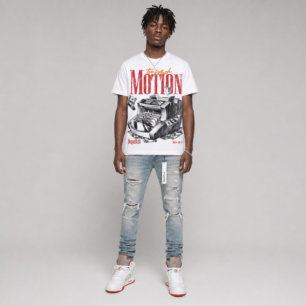 Sunset 5s DopeSkill T-Shirt Too Much Motion Graphic