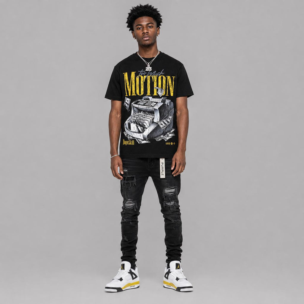 Tour Yellow 4s DopeSkill T-Shirt Too Much Motion Graphic