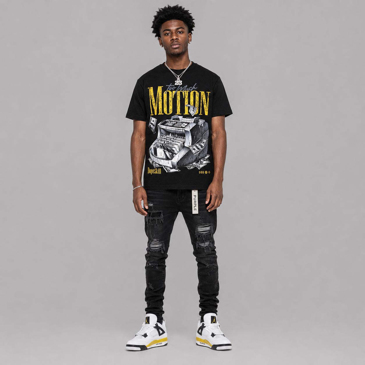 Tour Yellow 4s DopeSkill T-Shirt Too Much Motion Graphic