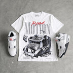 White Cement 4s DopeSkill T-Shirt Too Much Motion Graphic