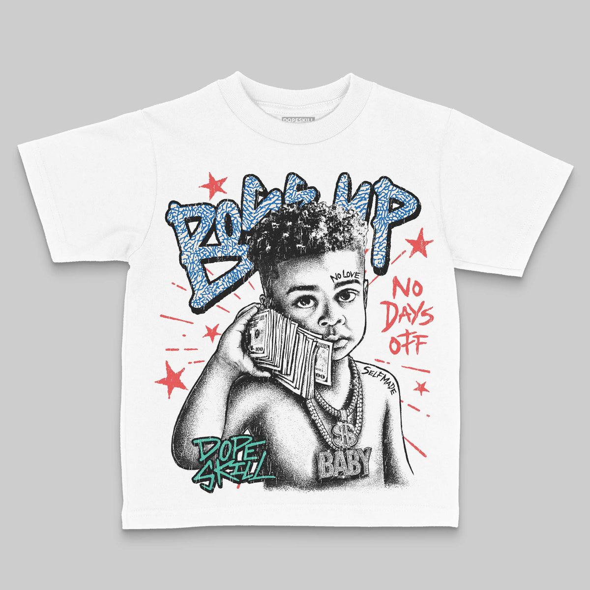 Chalk 3s DopeSkill Toddler Kids T-shirt Boss Up Graphic