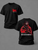 Heckler & Koch When Negotiations Fail Tactical Shirt HK Operator Graphic Tee 2A Second Amendment Firearm Enthusiast Military Tactical Apparel Shooting Range Lifestyle Veteran Gift For Men