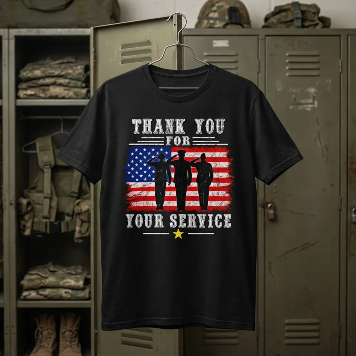Thank You For Your Service T-Shirt | Patriotic Military Salute America 5