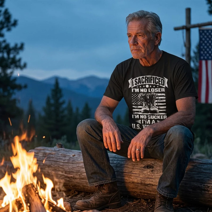 I Sacrificed I'm No Loser I'm No Sucker I'm A US Veteran T-Shirt 11