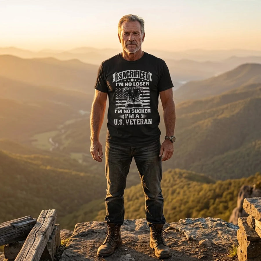 I Sacrificed I'm No Loser I'm No Sucker I'm A US Veteran T-Shirt 10